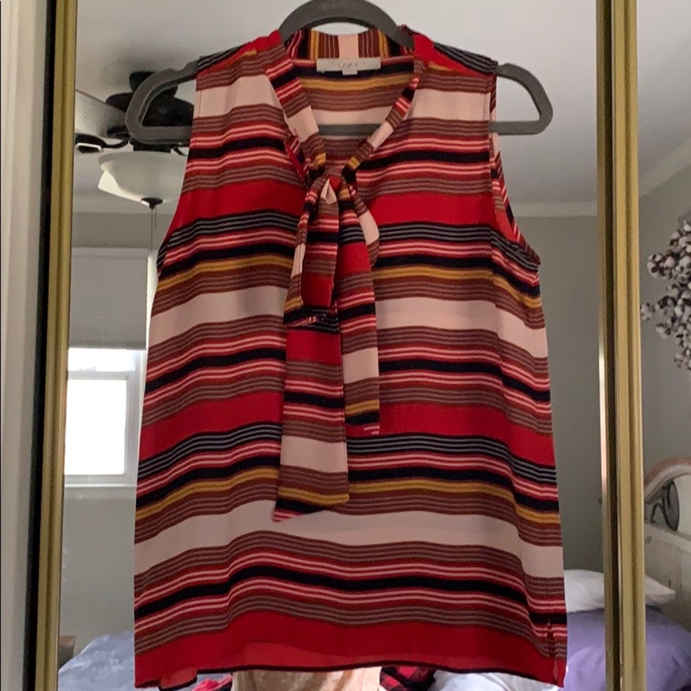 Striped Ann Taylor Sleeveless Dress Tank